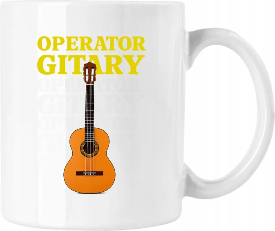 Zenés bögre Gitáros Fehér 330ml