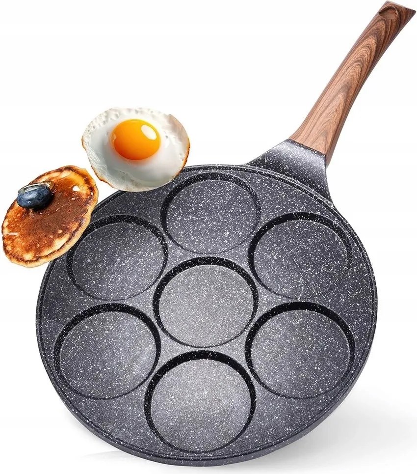 Tojás- és palacsintasütő serpenyő Vilde Black&amp;Wood 26 cm Gránit