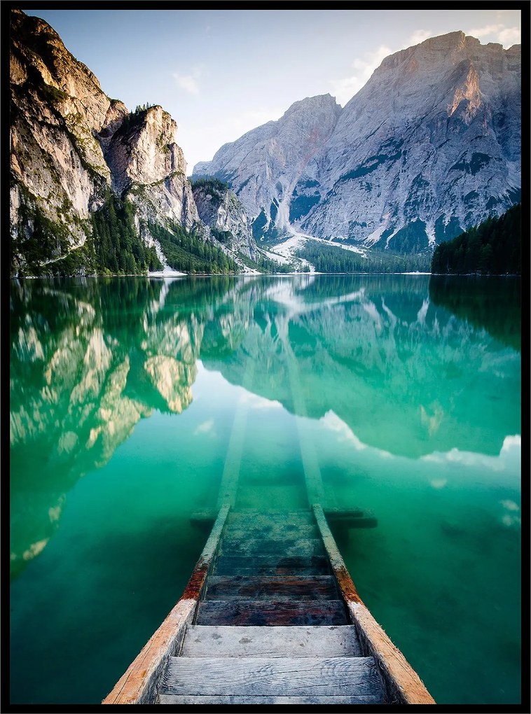 Poszter 40x50 tó táj hegyek tükröződés tábla