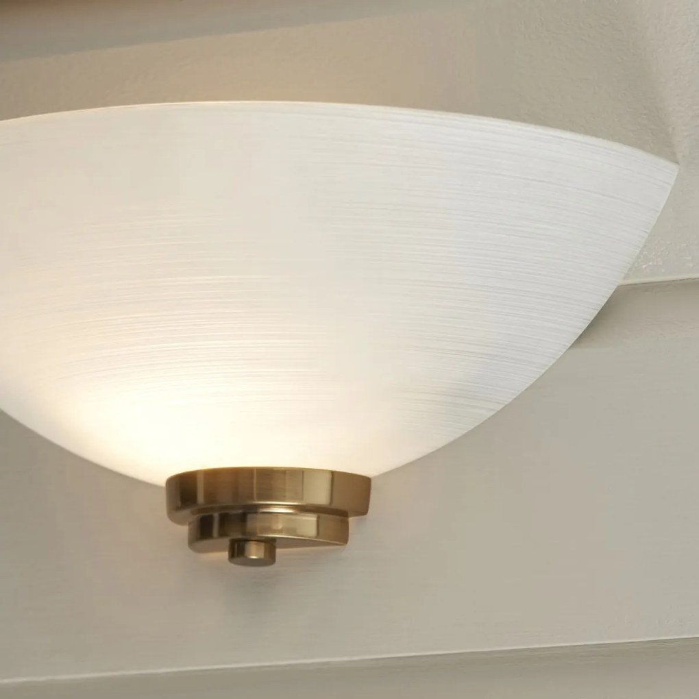 Endon glamour modern fali lámpa welles antik sárgaréz fehér end112439