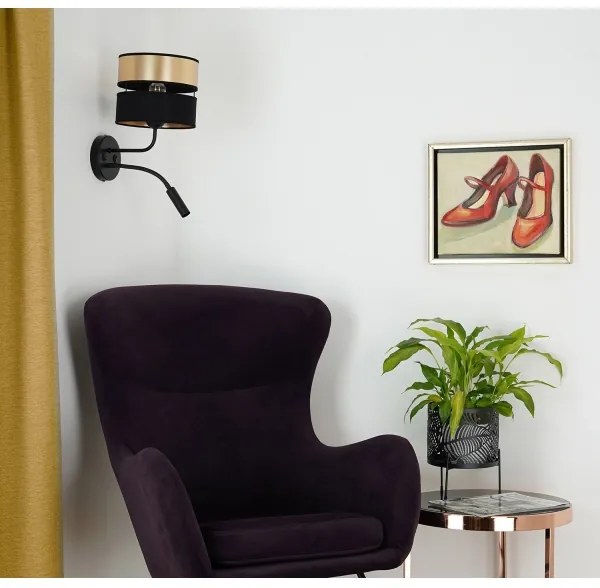 Brilagi - Fali lámpa ROYAL 1xE27/15W/230V + 1xG9/3W fekete/arany