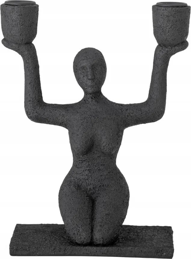 Bloomingville Lucie Dupla gyertyatartó Női jóga Fekete