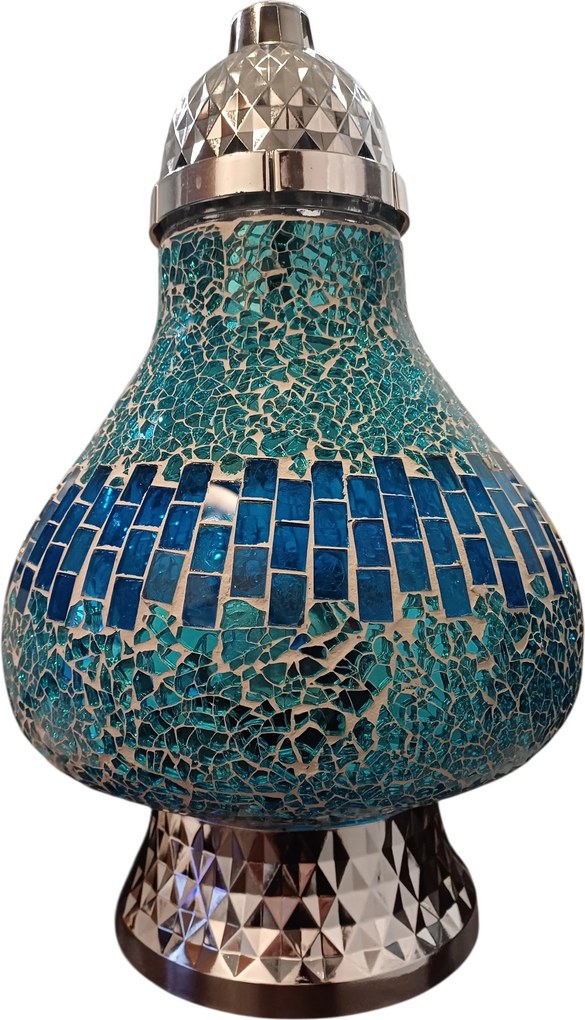 Exkluzív ólomüveg mécses nagy – Üveg mozaik – kék