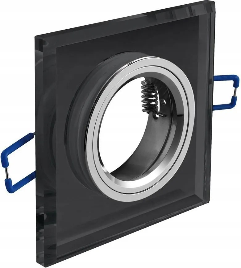 Brillante üveg lámpatest, szögletes, fekete