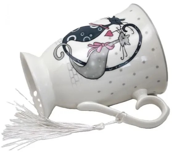 Szerelmes macskás porcelán bögre díszdobozban - 330 ml