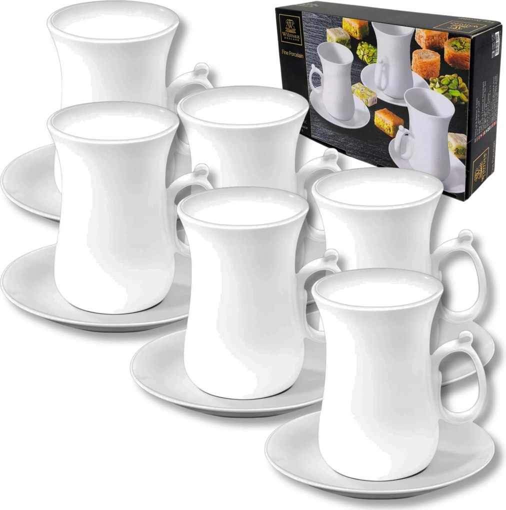 6 db-os csészealj szett Arab Stílusú Porcelán 120 ml Wilmax