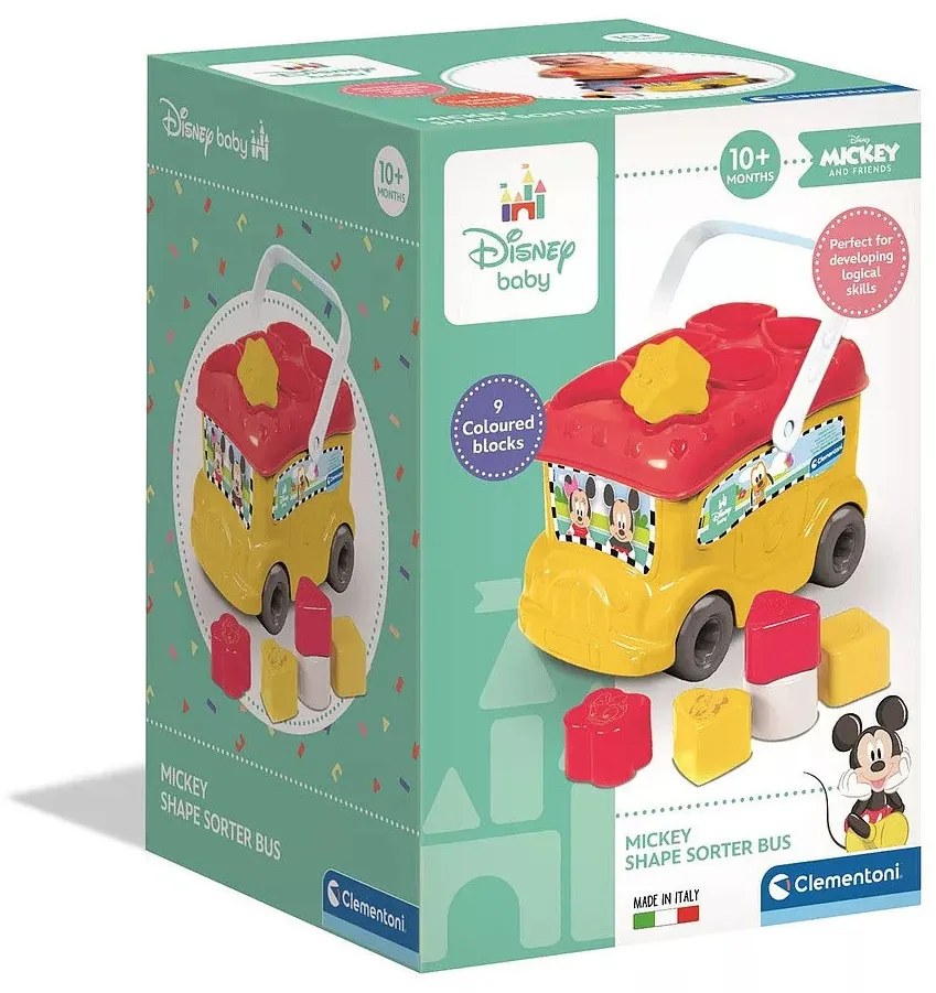 Disney Mickey Yellow formaválogató busz Clementoni