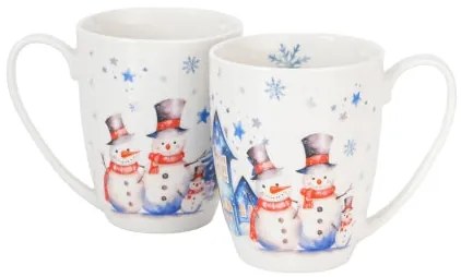 Karácsonyi hóemberes porcelán bögre 2 db-os szett 360 ml díszdobozban Snowman