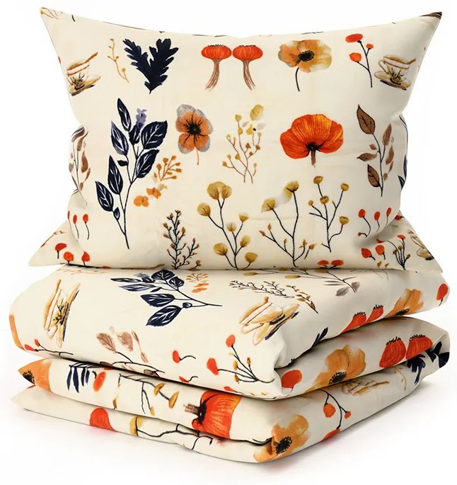 Mikroplüss ágyneműhuzat PAPAVA krémszínű Ágyneműhuzat mérete: 2 db 70 x 90 cm | 200 x 220 cm