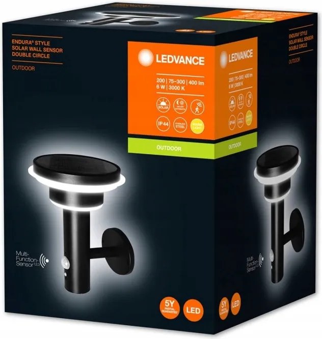 Ledvance LED-es kerti lámpa Fali Lámpa Fekete napelemes