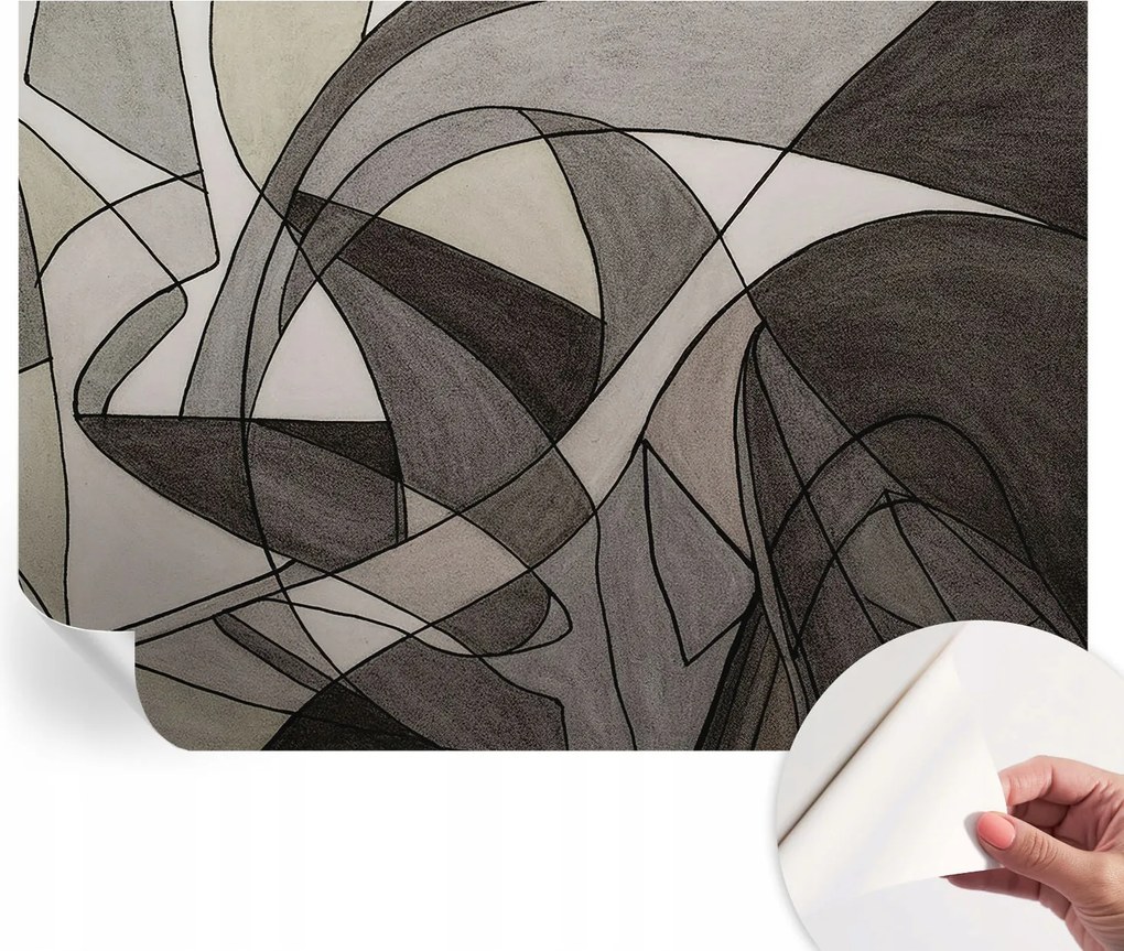 Divatos öntapadós tapéta Fali furnér Geometrikus absztrakt 208x146