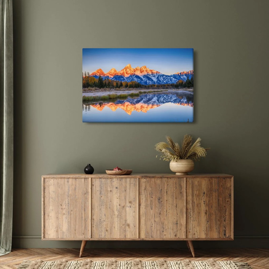 A havas hegycsúcsok képe (90x60 cm)