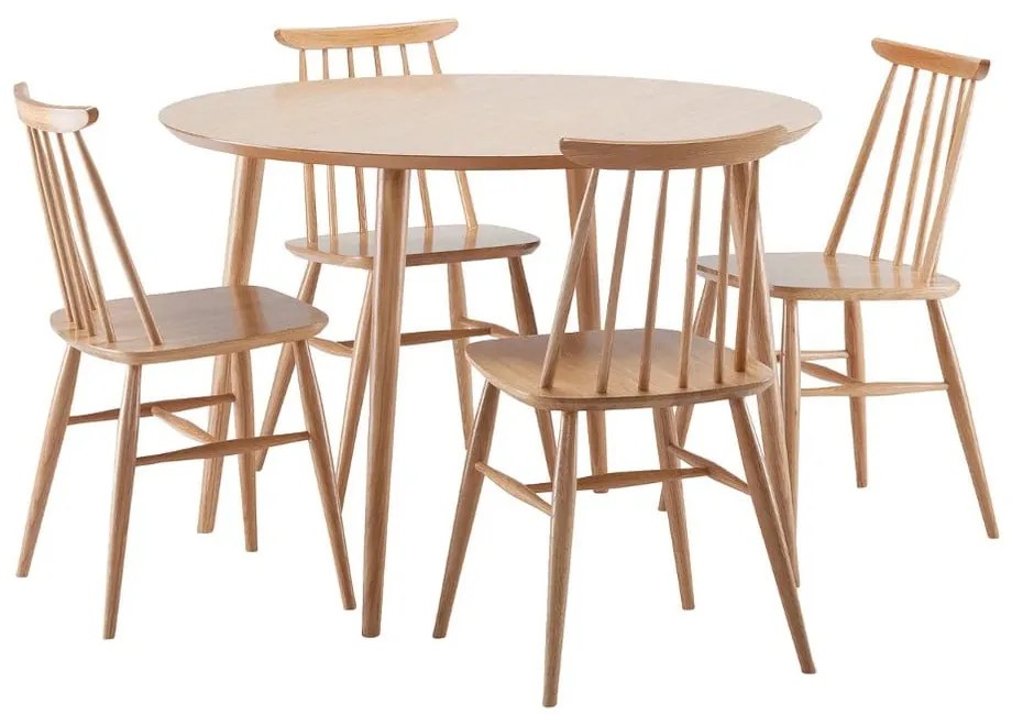 Cloyd étkezőasztal tölgyfa dekorral, ø 100 cm - Woodman