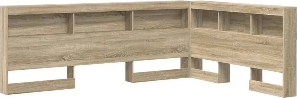 vidaXL Tároló fejtámla polcokkal tárolóval Sonoma tölgy 135 cm Faanyag