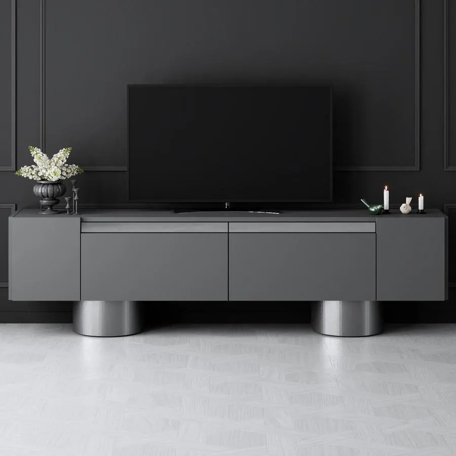TV szekrény Bohem - Anthracite, Silver