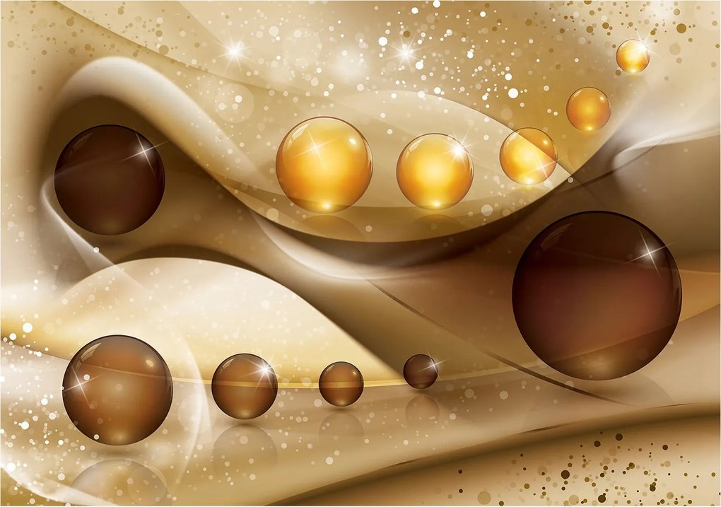 Flizelin fotótapéta Arany gömbök absztrakt mélység luxus 250x175 +ragasztó