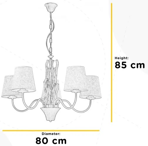 ONLI - Láncra függesztett csillár AGAR 5xE14/6W/230V átm. 80 cm