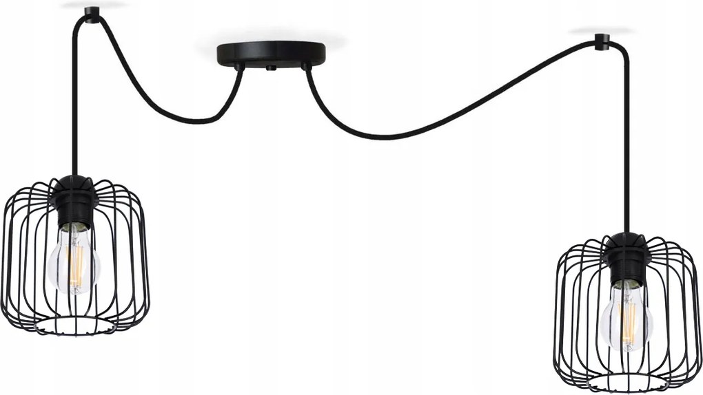 Mennyezeti függőlámpa csillár Pók Gyűrű Loft led fekete mennyezeti lámpa