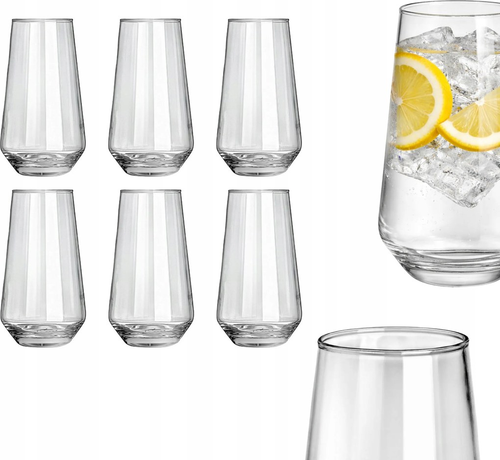 Magas Pohár 6 db-os Nagy Szett 450 ml-es gyümölcslé italokhoz üveg