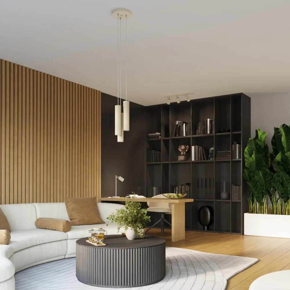 Krémszínű függőlámpa ø 19,5 cm Gleam – Sollux