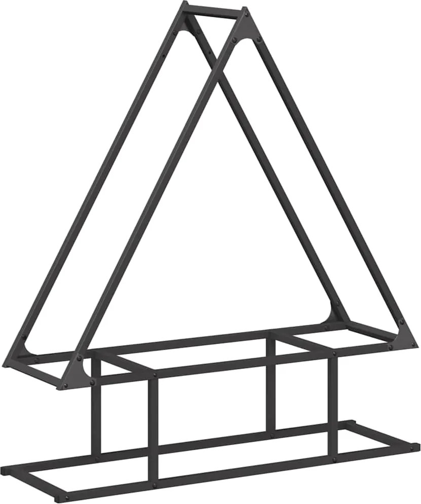 vidaXL fekete hidegen hengerelt acél tűzifatároló 80x25x90 cm