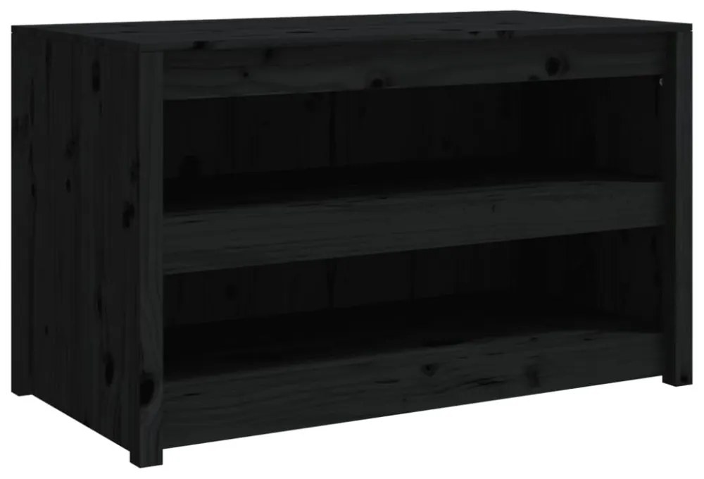 fekete tömör fenyőfa kültéri konyhaszekrény 106x55x64 cm