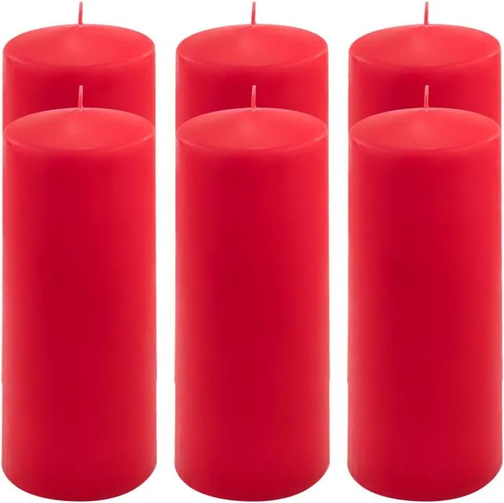 Gyertya készlet 20 cm Ø 7,5 cm 6 db piros