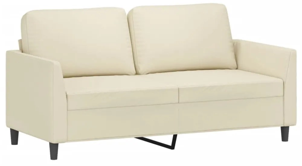2 személyes krémszínű műbőr kanapé 140 cm