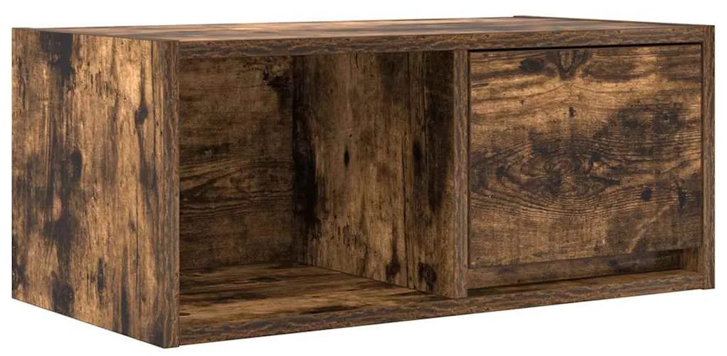2 db füstös tölgy színű szerelt fa TV-szekrény 60x31x25,5 cm