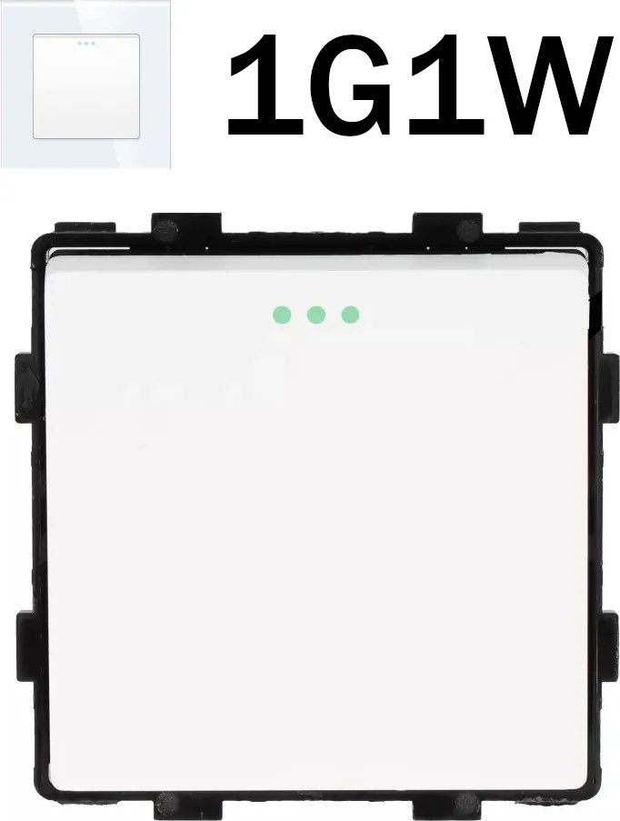 Fénymodul Mechanikus Egygombos Keret Panel 1G1W Fehér