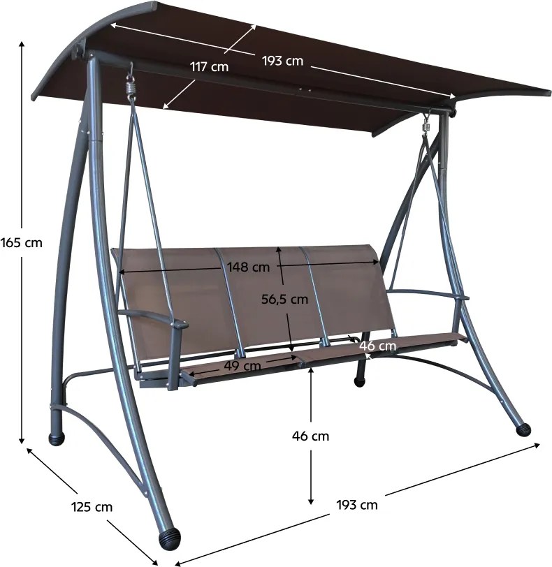 Kerti hinta, barna/sötétszürke, LAMIA