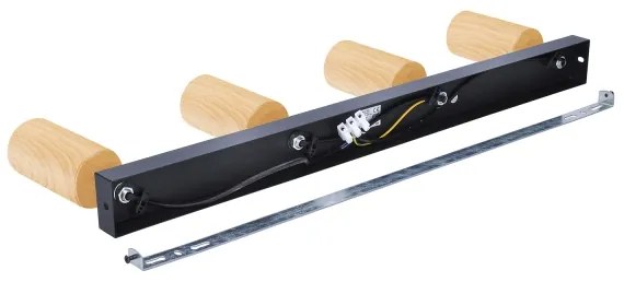 Brilagi - Spotlámpa SELE 4xGU10/30W/230V fekete/tölgy dekor