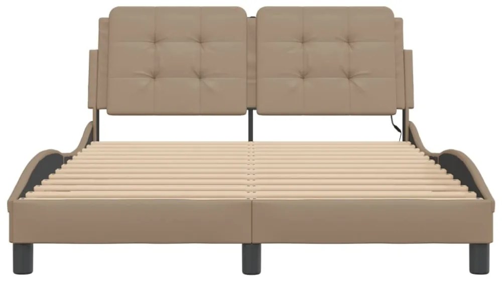 cappuccino színű ágykeret LED-ekkel matrac nélkül Zadar 120 x 200 cm