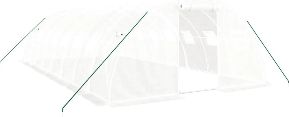 vidaXL fehér acélvázas melegház 32 m² 8 x 4 x 2 m