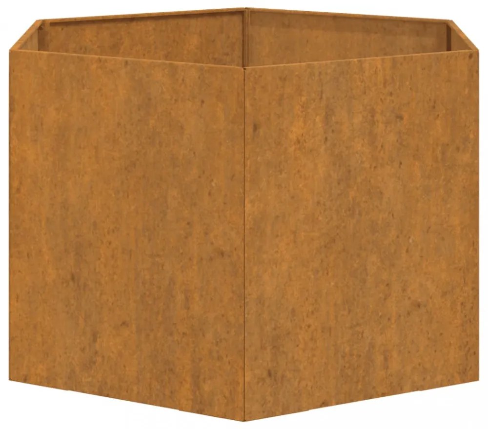 rozsda színű corten acél növénytartó 60 x 60 x 45 cm