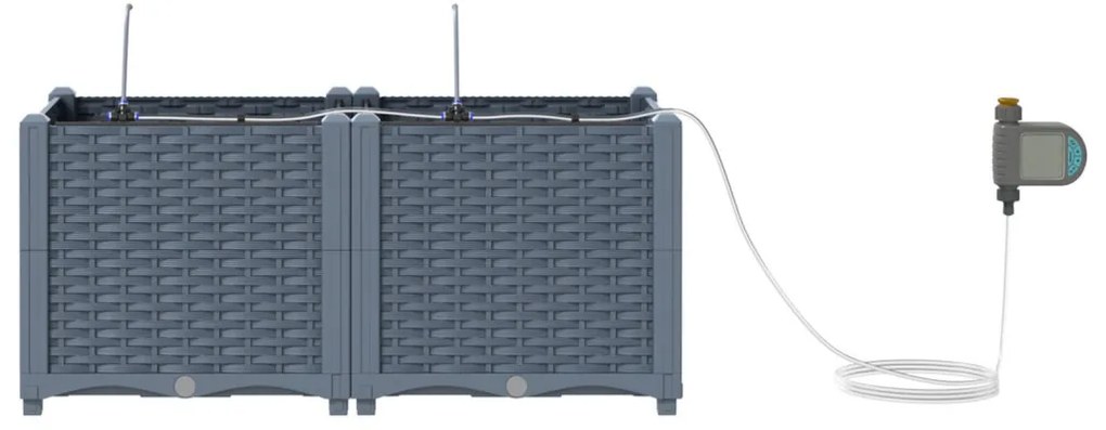 Kerti ültetők Világosszürke 80 x 40 x 37.5 cm Acél