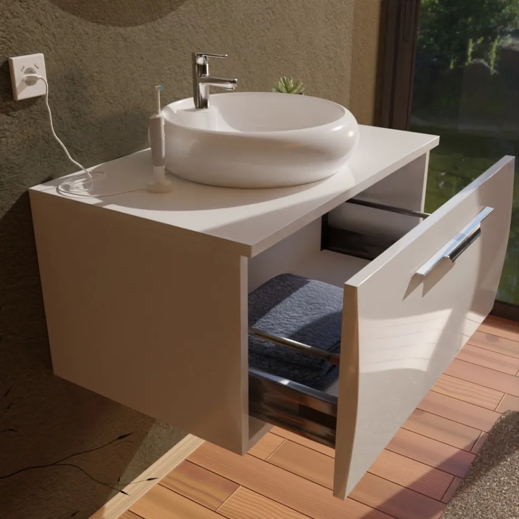 TMP MOON 80 cm fali fürdőszobabútor mosdó nélkül - Top Counter mosdókhoz