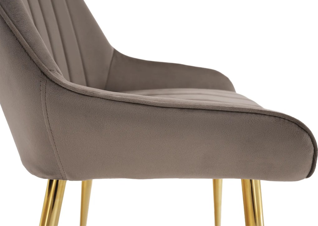 Étkezőszék, szürkésbarna Taupe/gold króm-arany, PERLIA