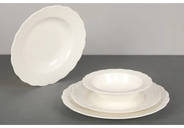 24 részes fehér porcelán étkészlet