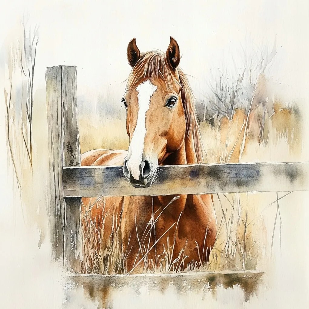 Vászonkép Canvas Természet Állat Ló Gesztenye Rét Farm Mező 40x40