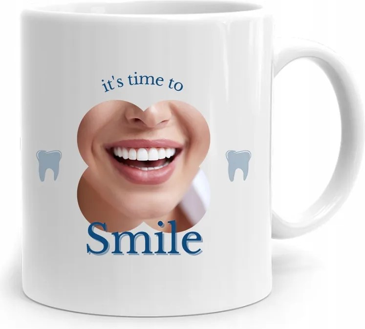 Ajándék Bögre Fogorvosoknak Its Time To Smile fényképes nyomtatással