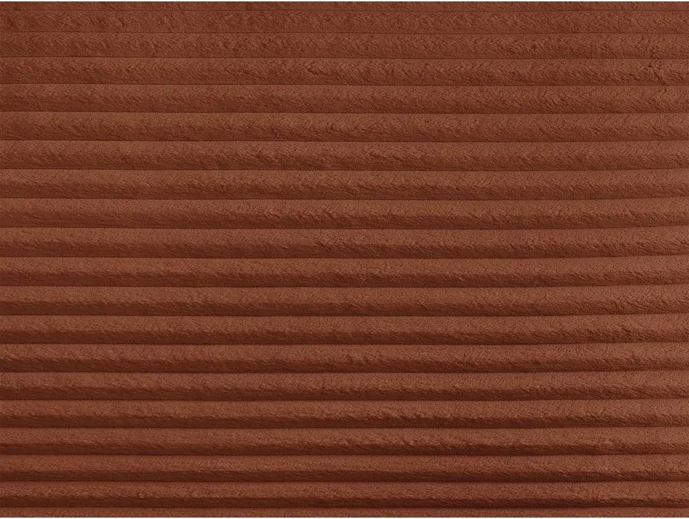 Téglavörös kordbársony kinyitható-tárolóhelyes sarokkanapé (jobb oldali-U alakú) Lucien – Bobochic Paris