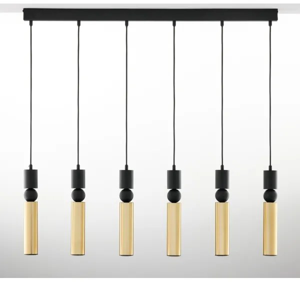 Jupiter 2008 - Csillár zsinóron ALAS 6xGU10/10W/230V arany/fekete