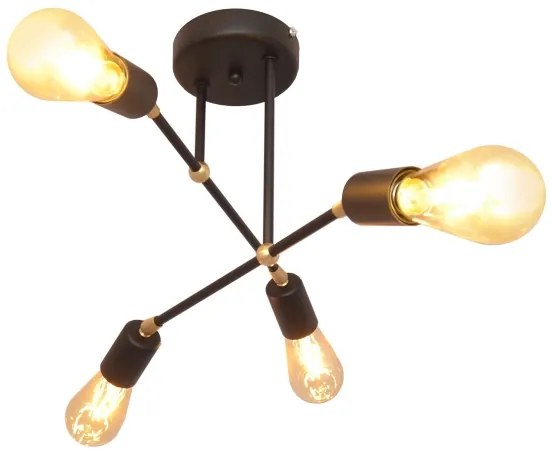 Felületre szerelhető csillár ROSETTE 4xE27/15W/230V fekete/arany