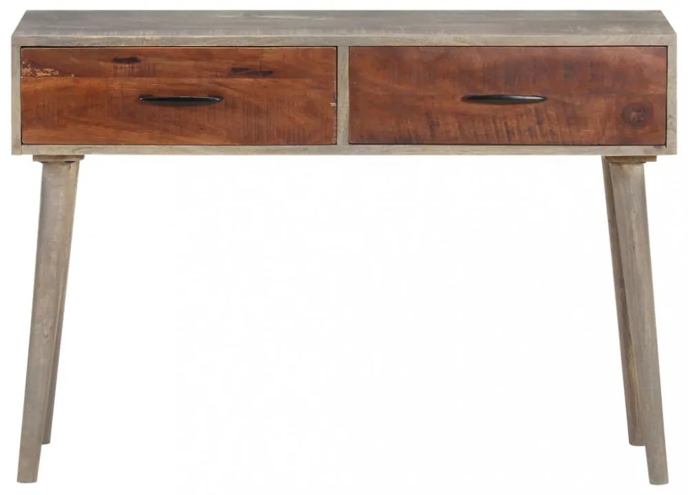 szürke tömör nyers mangófa tálalóasztal 110 x 35 x 75 cm