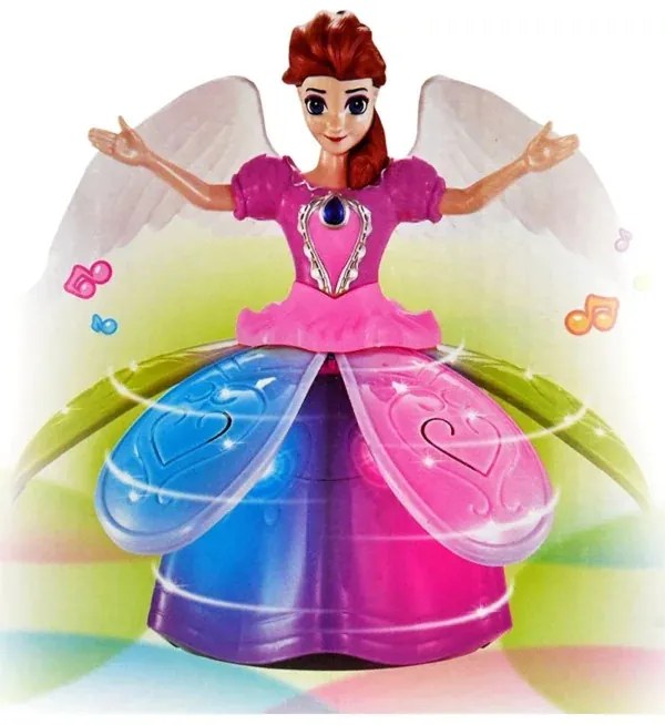 Anna – zenélő, táncoló, forgó mesebeli baba szárnyakkal, sziromszoknyával