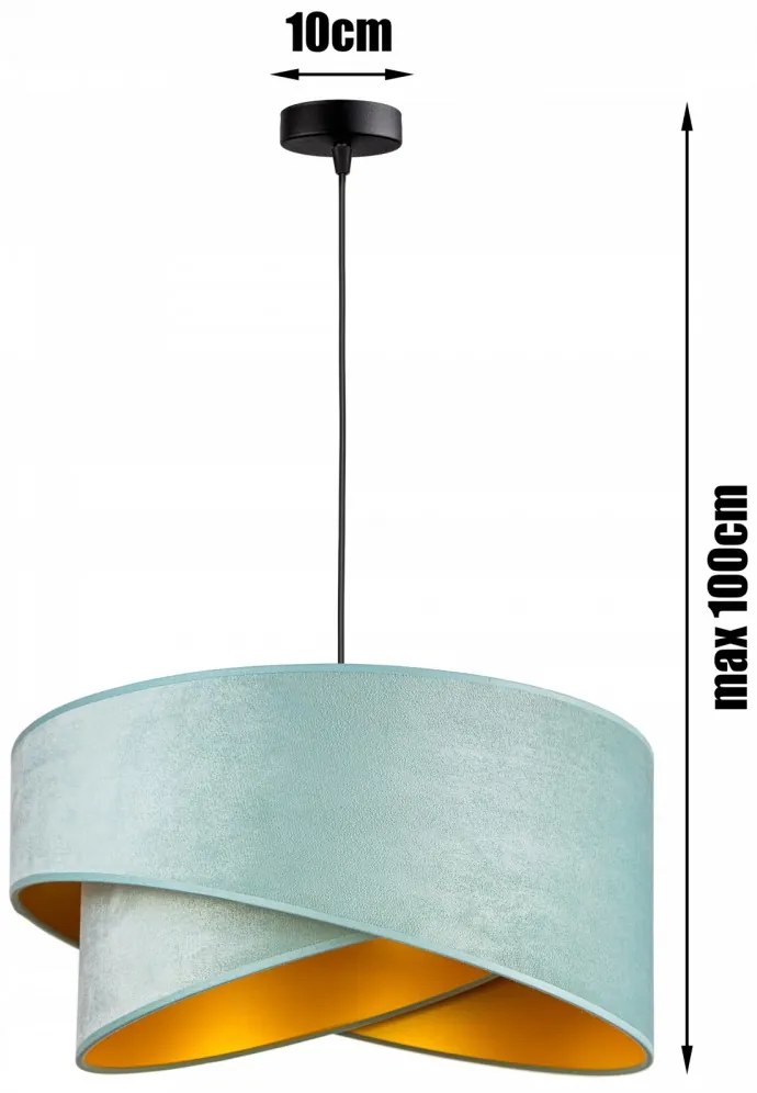 Menta színű textil búrás függőlámpa Glimex Abazur Premium 1xE27 GA0111