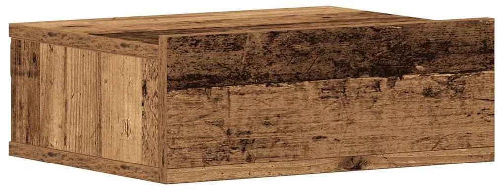 2 db antik fa szerelt fa lebegő éjjeliszekrények 40x32x15 cm