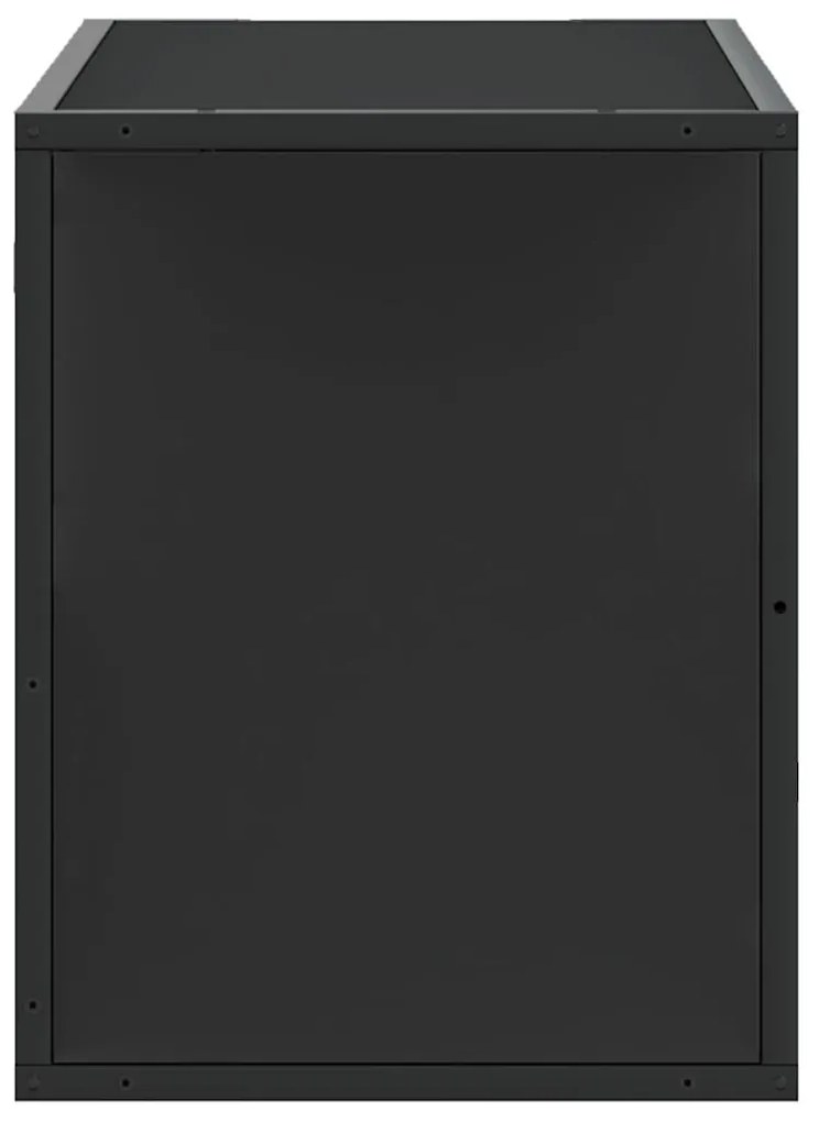fekete szerelt fa és fém TV-szekrény 80x31x39,5 cm