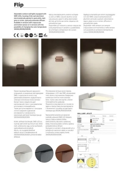 Redo 90715 - LED Kültéri fali lámpatest FLIP LED/40W/230V IP54 antracit